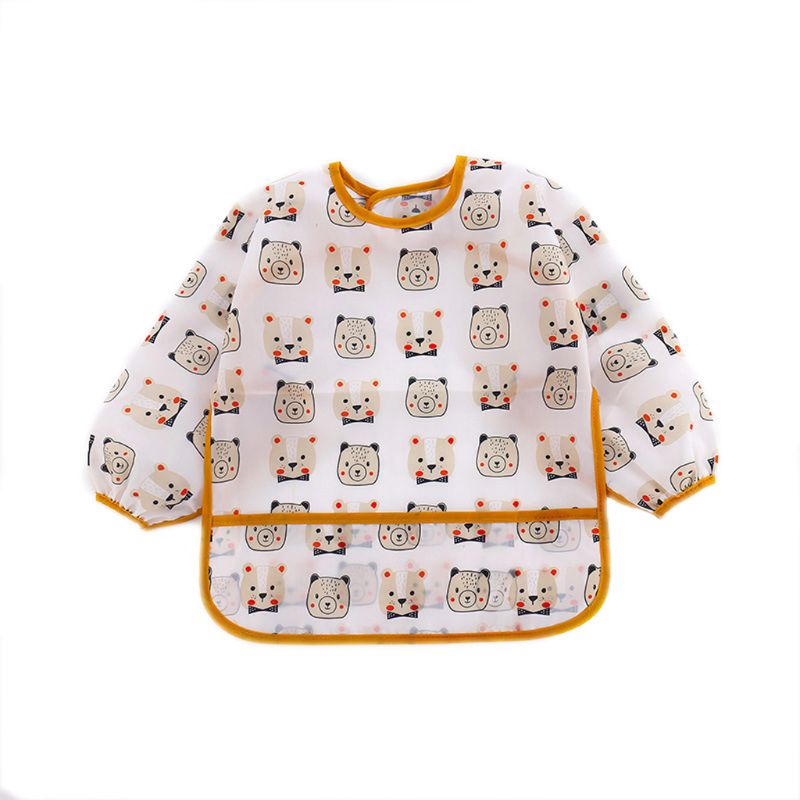 Haklappar med ärmar vattentäta unisex haklappar anti-dressing haklappar baby dregla haklappar måla förkläde haklappar för spädbarn småbarn
