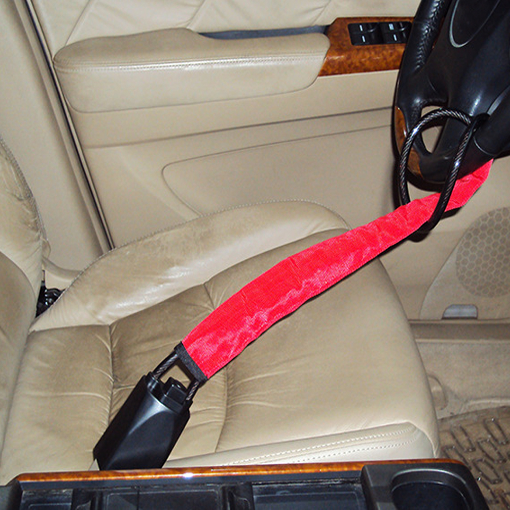 Tyverisikring ratlås med 2 nøgler bil lastbil sikkerhed sort rød