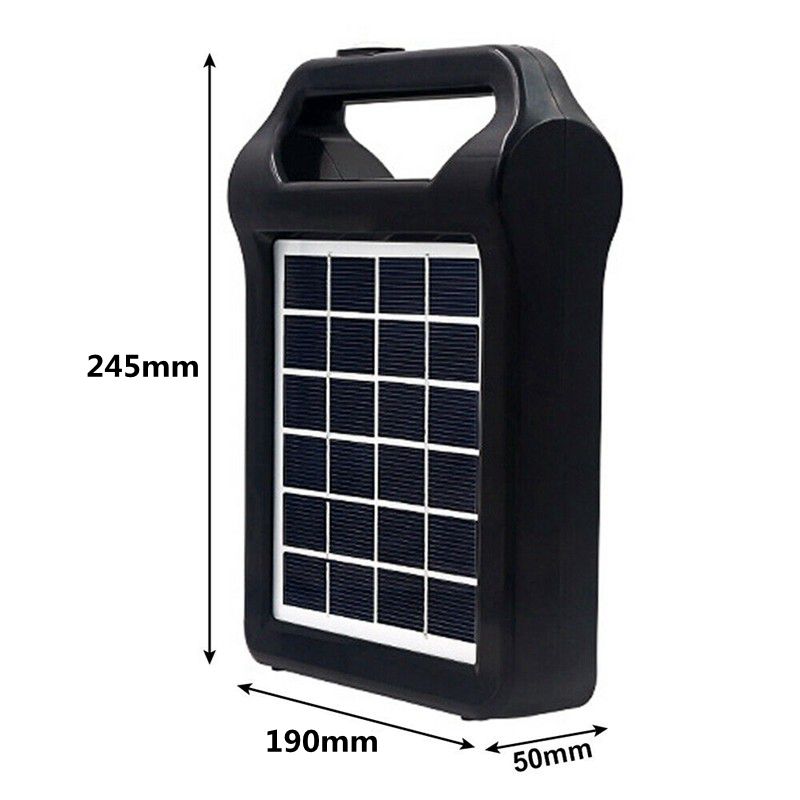 Portable 6V 2W Rechargeable Solar Panel Power Storage Generator System USB Charger Lamp Lighting Home Solar Energy System Kit: 245x193x50mm