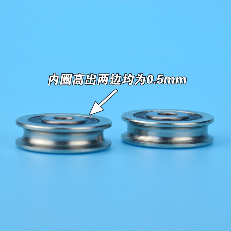 2 st 6 x 30 x 8mm metallager u-räfflat glidhjul 5mm- liners rephängande hjul u-spårrullehjul