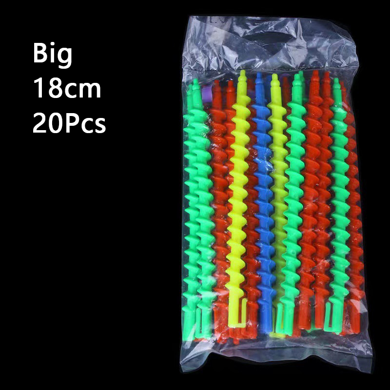 20/28 Pcs Salon Hairdressing Tools Baber Rotating Screw Plastic Styling Hair Rollers Curler Magic Spiral Perm Rod Bars: Ivory