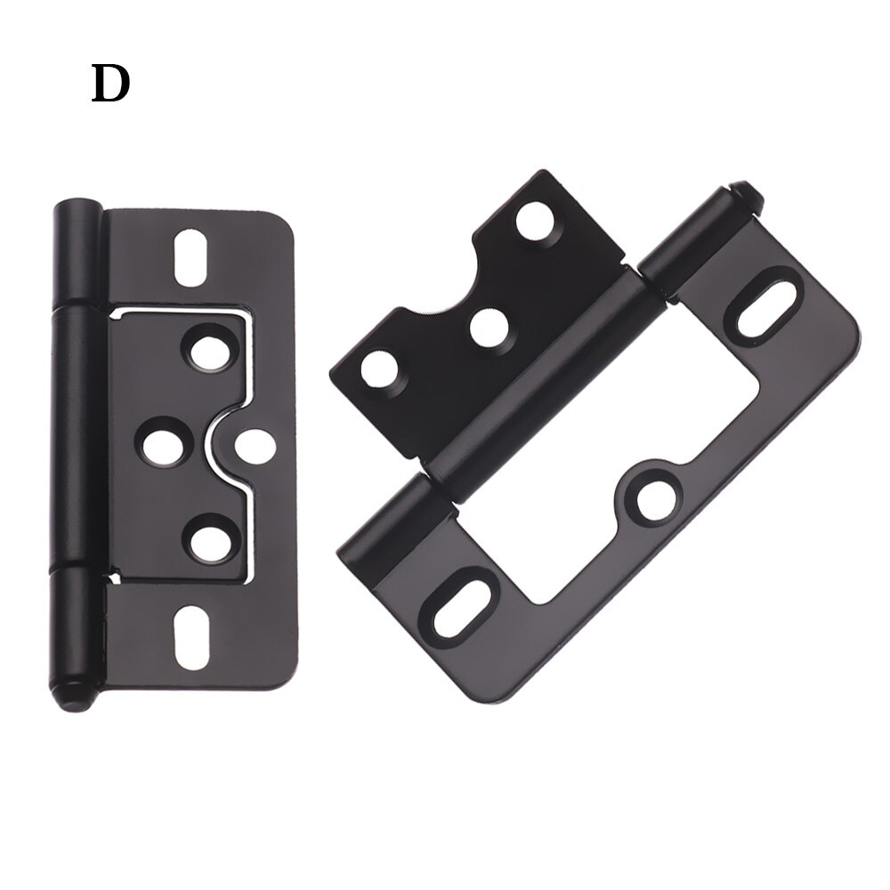 1Pair 3 Inch Iron Flush Door Hinges Folded Connect Hinges Close Hinges Large Cabinet Cupboard Furniture Hardware Accessories: D