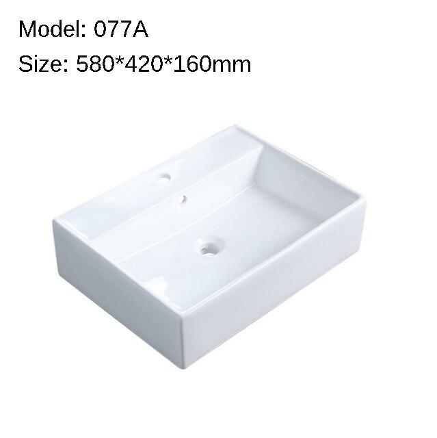 K-STAR Simple Pure White Countertop Sinks Ceramic Hanging Basin Integrated Basin Bathroom Wash Hand Basins