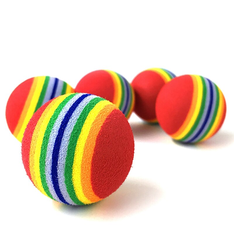 10Stck Regenbogen Ball Katze Spielzeug Bunte Ball Interaktive Haustier Kätzchen kratzen Natürliche Schaum EVA Ball Ausbildung Haustier Lieferungen Produkt