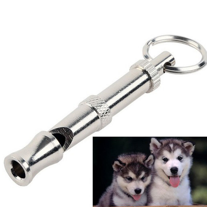1pc Puppy Honden Verstelbare Sound Ultrasone Fluit Hond Training Met Sleutelhanger Aluminium Dierbenodigdheden