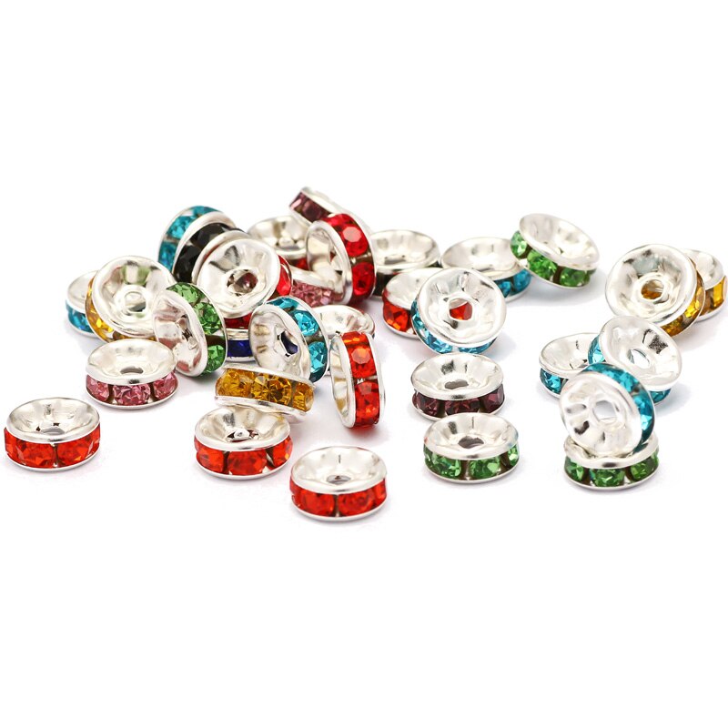 50 stück 4 strassrondellen, kristallperlen 6 10mm , verlieren zwischenperlen für 8 , Armbinde-diy-zubehör