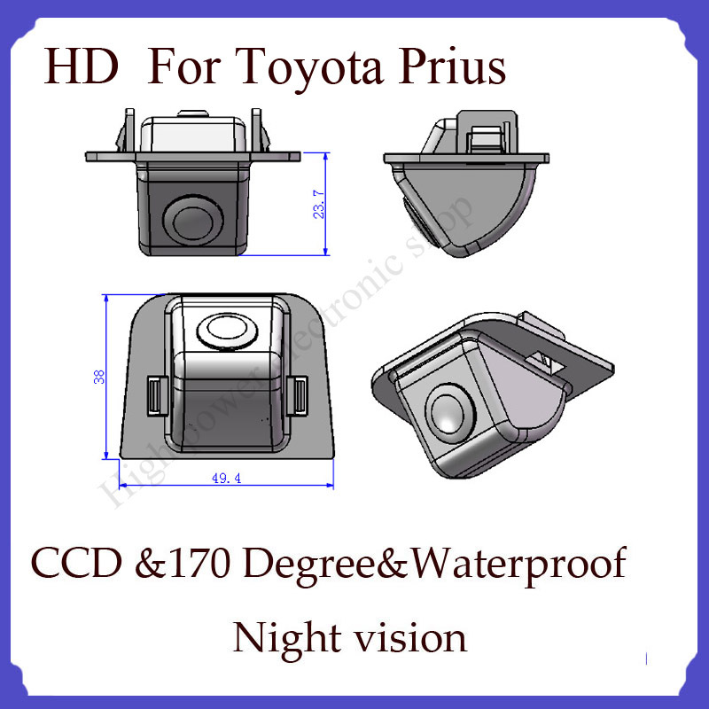 verkoop Auto Achteruitrijcamera voor Toyota Prius parking CCD waterdichte camera terug backup