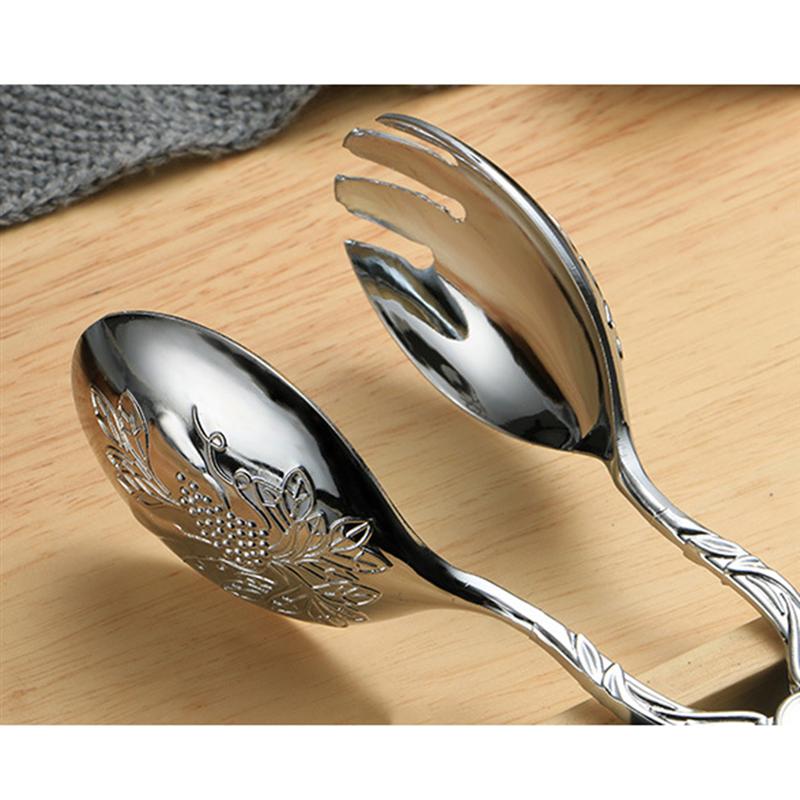 1pc mat sax tang kök rostfritt stål skulpterat mönster zinklegering servering tång bröd klipp för dessert sallad kex