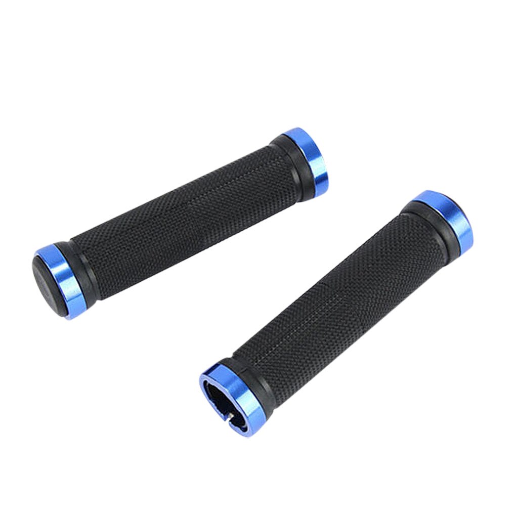 1 pair MTB Road Cycling Handlebar Grips Anti-Skid Rubber Bicycle Grips Mountain Bike Lock On Bicycle Handlebars End Grips: Blue