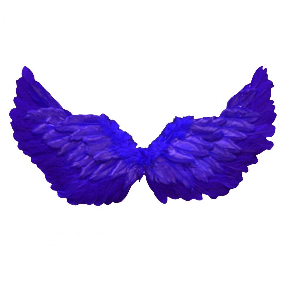 Alas de Ángel de colores brillantes, alas de plumas de Ángel, disfraz ligero, accesorios de fotografía para Cosplay con correas elásticas: Azul