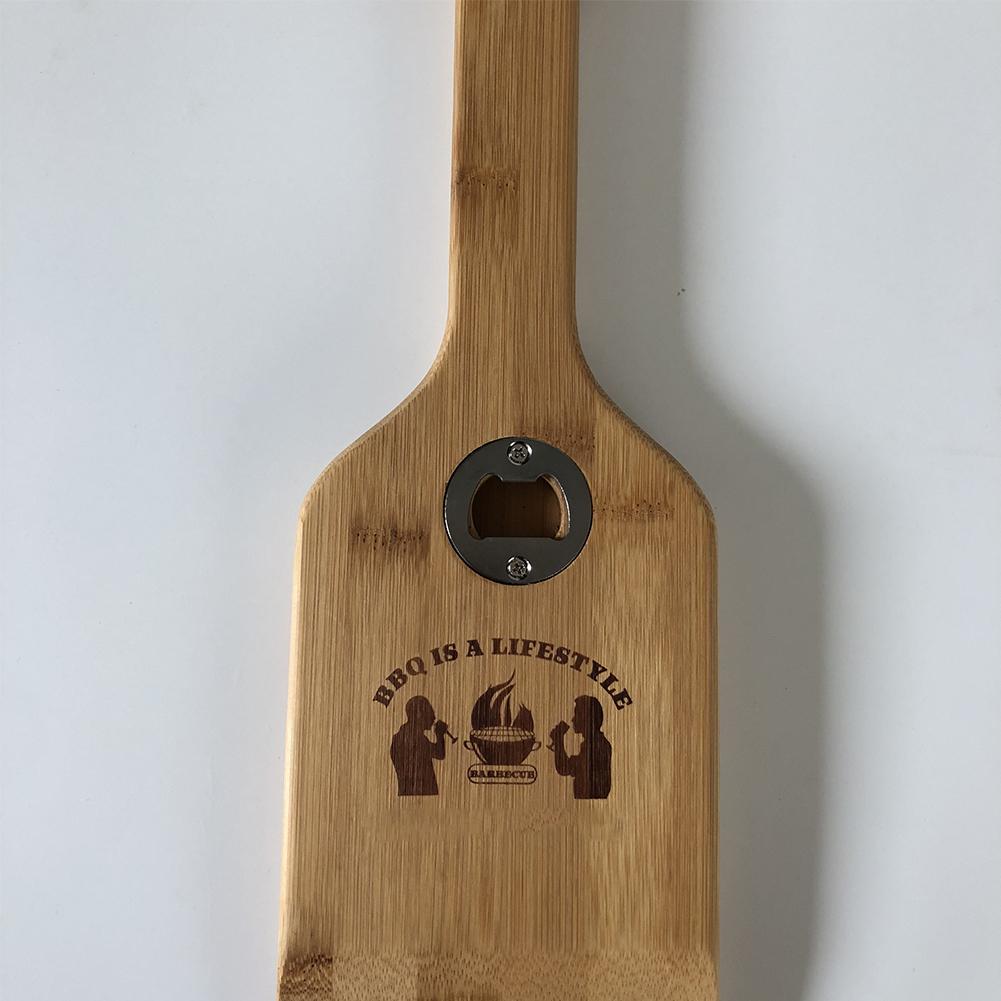 En bois Gril Grattoir Nettoyant Pour Gril avec Ouvre-bouteille Barbecue Brosse Brosse Boisé Sûr Gratter Barbecue Plancha Nettoyage