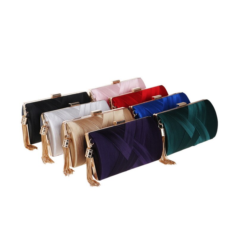 Avondtasje Kwastje Clutch Bags Schoudertas Vrouwelijke Zijde Banket Avondtassen Jurk Handtas Portemonnees En Handtassen