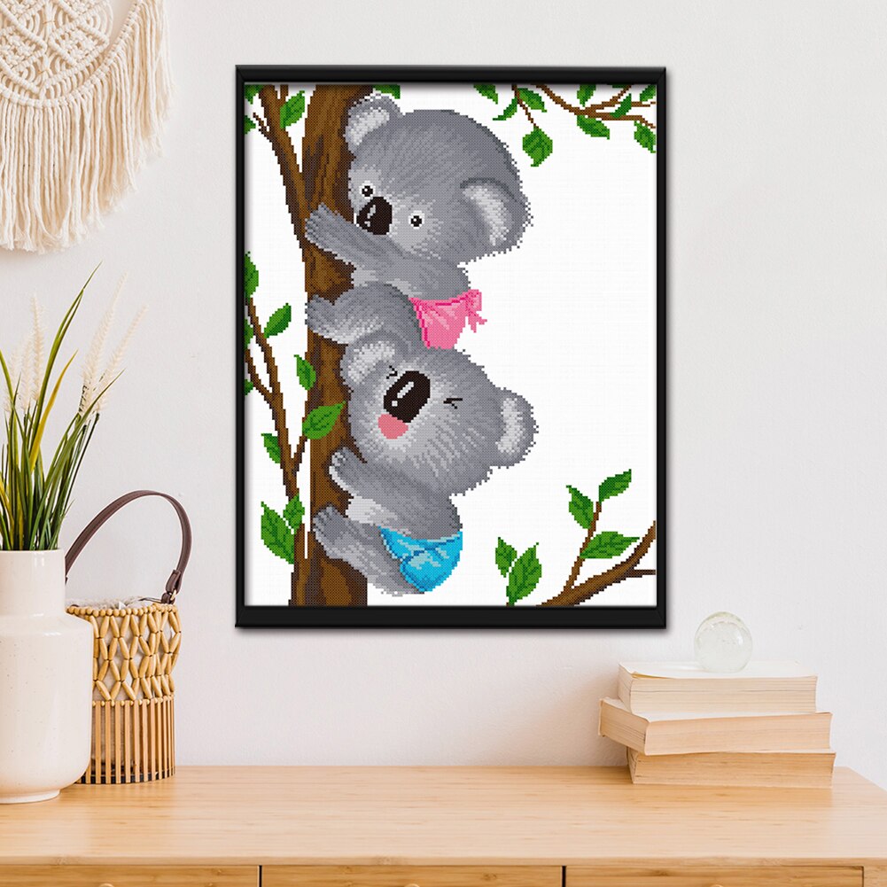 DIY Animal Cross Stitch Handmade Eco-cotton Thread 11CT Stamped Print Artwork Canvas Embroidery Kit Needlework Home Decor