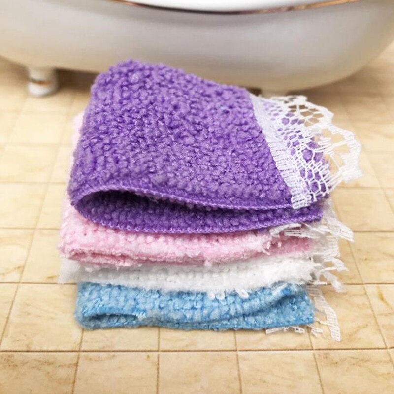 1/12 Mini Bathroom Hand Towel Model Toys Dollhouse Miniature Accessories Diy Furniture Toy