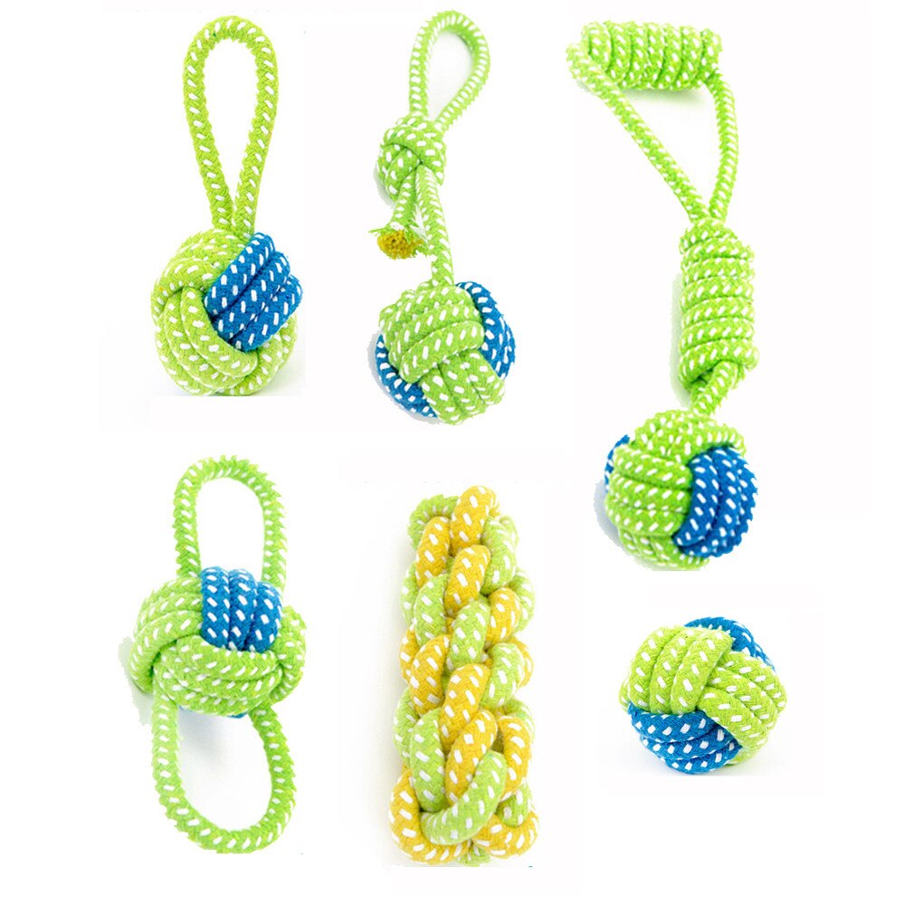Funny Pet chew toy Dog Toy Dog Chews Cotton Rope Knot Ball Grinding Teeth odontoprisis Pet Toys Lar Pet interactive Nov06