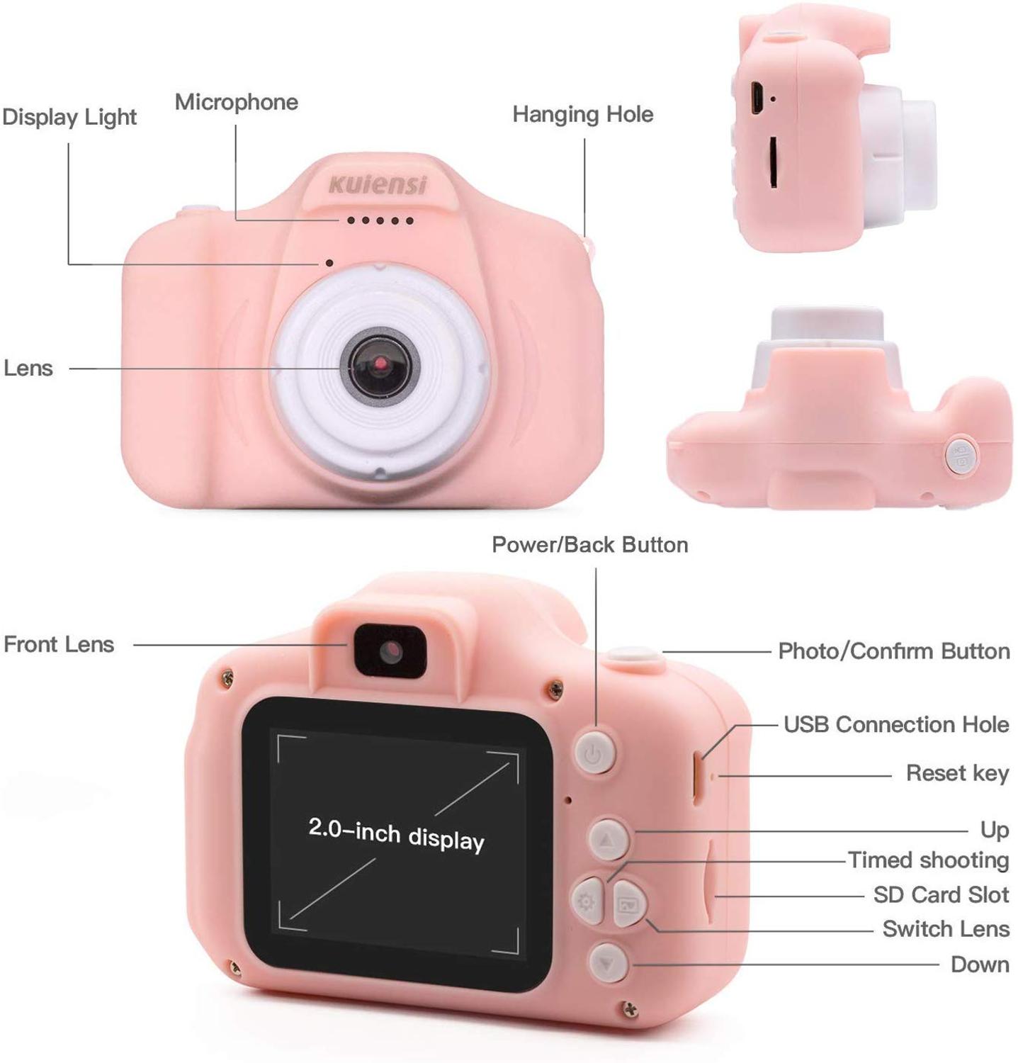 HD Kids Digital Camera With Dual Cameras Shockproof Cartoon Video Camcorders For Boys Girls Mini Photo Game Kameras