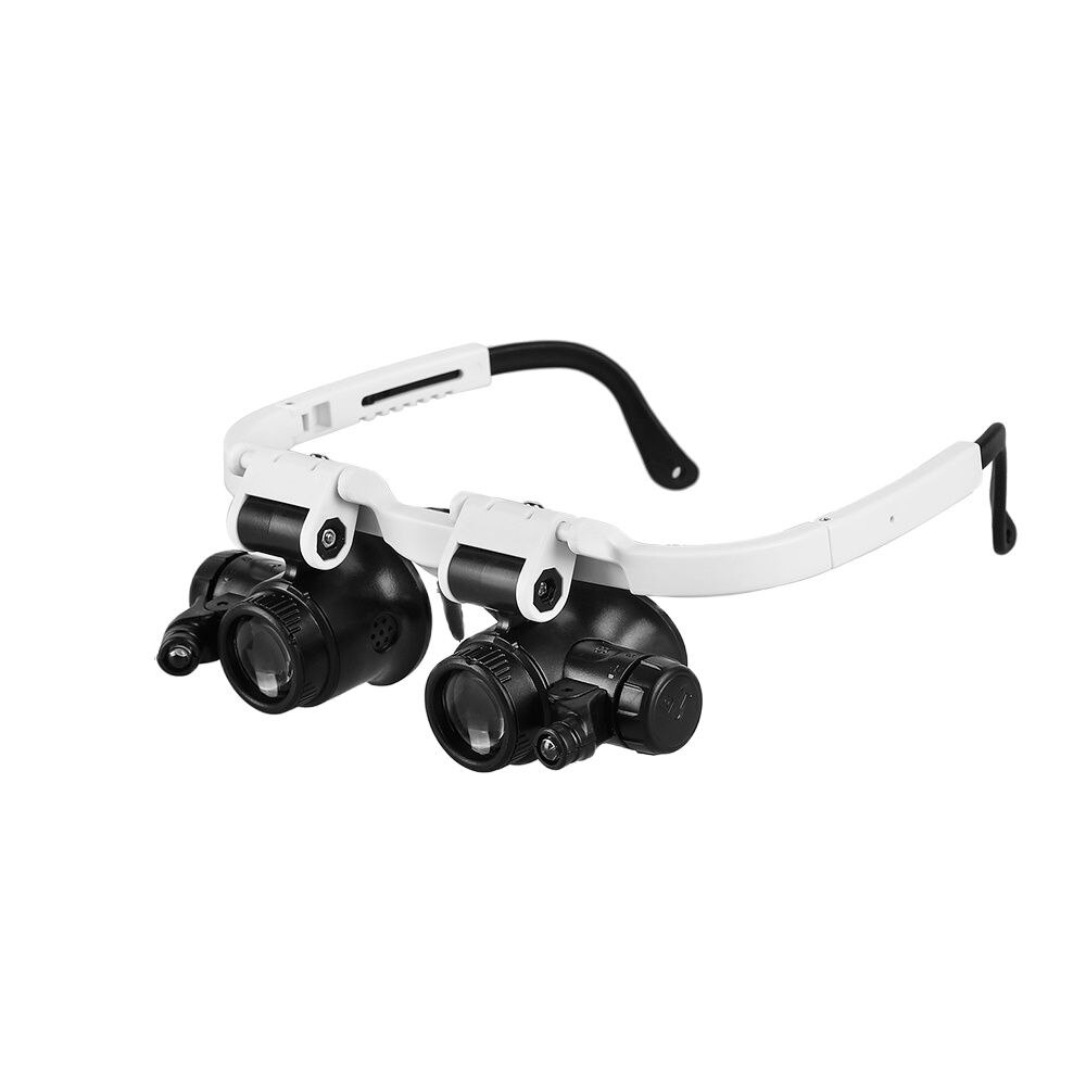 Illuminated Loupe Magnifier Magnifying Glass With LED Light Stand Magnification Headband Adjustable Head 2 Lights Illumination: 1pcs