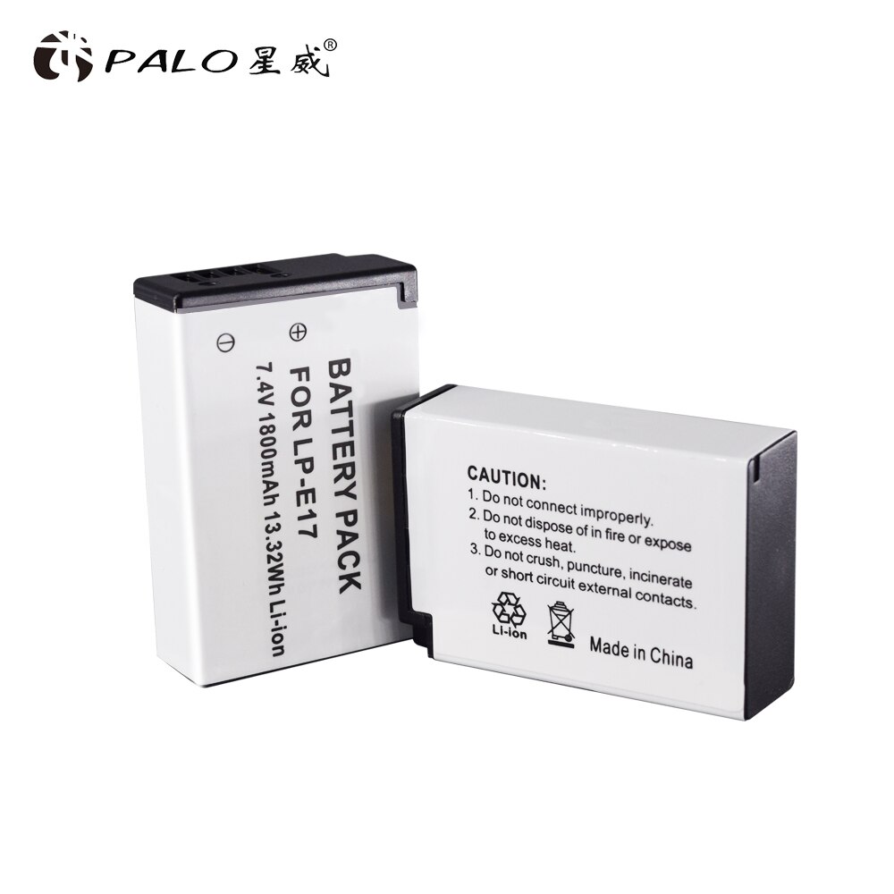 PALO 1-4 pièces LPE17 LP E17 LP-E17 Batterie + usb lpe17 chargeur pour appareil photo Canon EOS 200D M3 M6 750D 760D T6i T6s 800D 8000D Baiser X8i: 2pcs battery