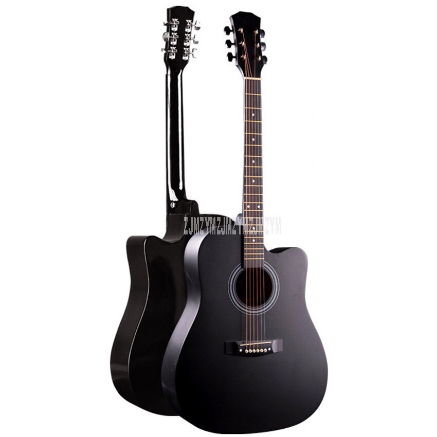Guitare acoustique Folk en bois massif, 6 cordes, 41 pouces, avec sac, pour débutant, amateur d&#39;instruments de musique, , 1 pièce