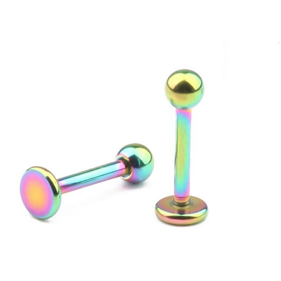 1Pc Titanium 1.2*8*3mm Silver Gold Color Labret Piercing Women Men tragus Earring Lip Stud Body Jewelry