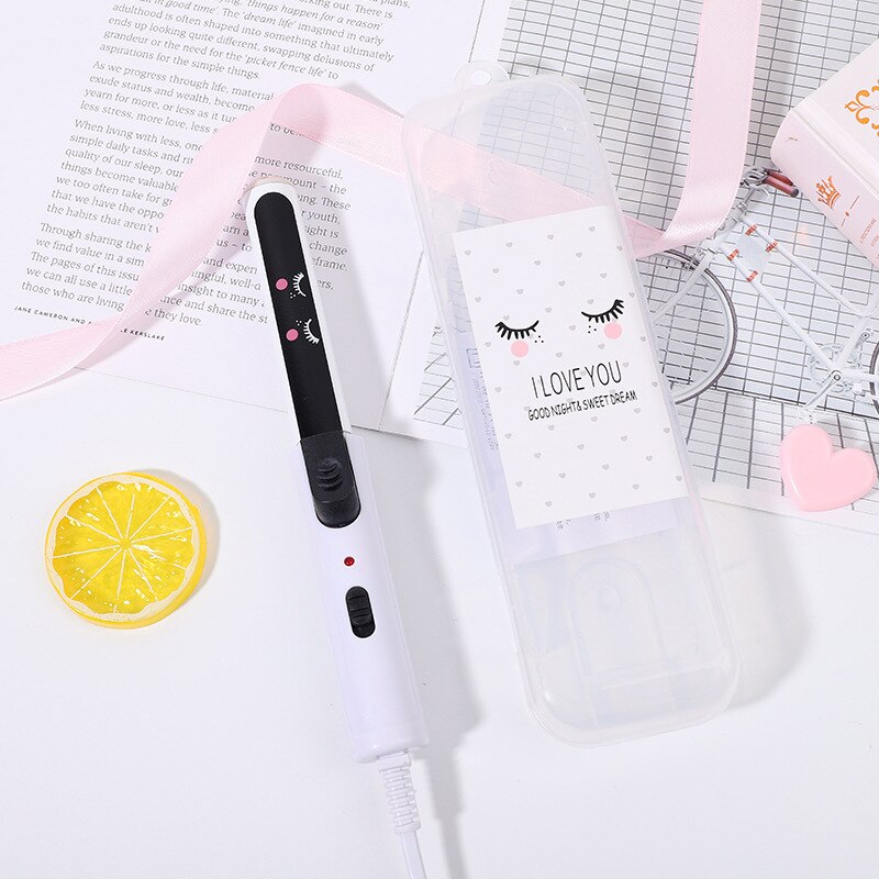 2 in1 frugt print hår krøllepind mini lille power elektrisk krøllejern glattejern dame permanent hår styling værktøj: 7