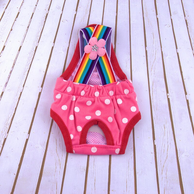 Female Dog Shorts Diaper Pet Sanitary Physiological Short Pants Dot Girl Dogs Underwear Washable Knickers: Rose shorts / XS