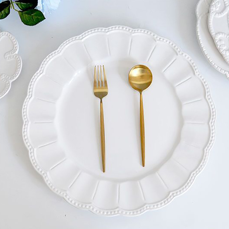 Bandeja de comida para Postres, plato plano para carne, vajilla y Lisa, blanca, Delica basso-relievo, utensilio PARA CENA DE BODA, 1 ud.