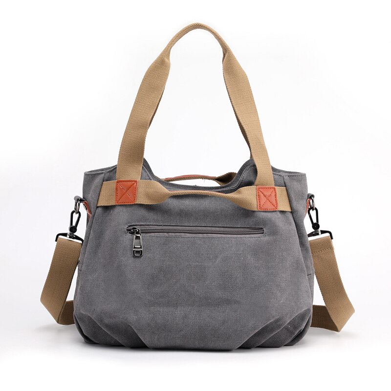 Canvas Hobos Bag Women Handbags Female Large Capacity Leisure Shoulder Bags for Travel Weekend Outdoor Bolsas Colors: Gray