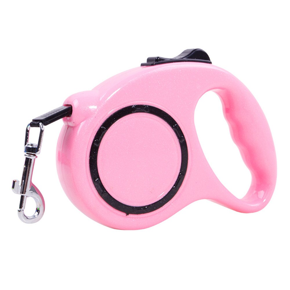 Dog Leash Automatic Retractable Pets Walking Nylon For Small and Medium Black Big Handle: pink