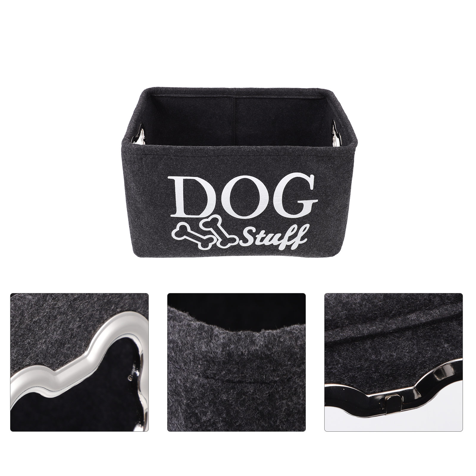 Cesta de almacenamiento para perros y mascotas, contenedor organizador para cachorros, accesorio de fieltro, cubo grande para artículos diversos