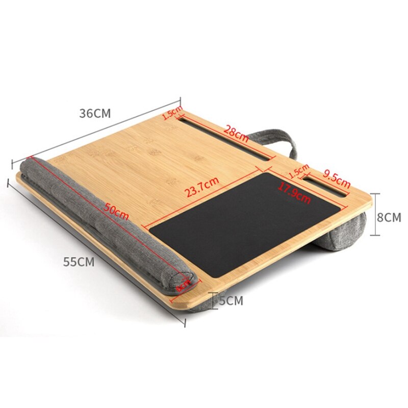 Bamboe Knie Tafel, Dual-Purpose Grote Laptop Tafel, geschikt Voor 17 Inch (Ongeveer 43.2 Cm), Laptop Lade