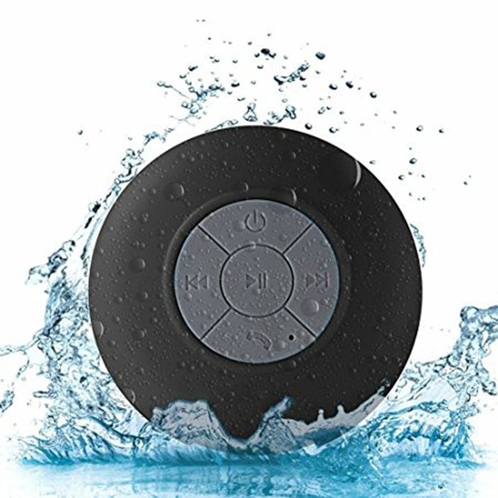 Mini Bluetooth Draagbare Draadloze IPX4 Waterdichte Douche Speaker Handsfree Sucting Mic Auto Badkamer Draadloze Audio Transmissie: black