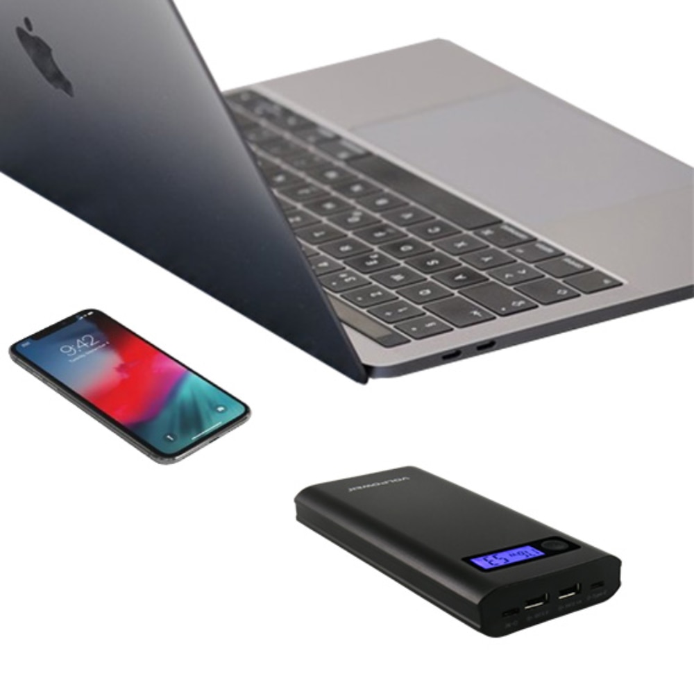 Lcd Display Dual Usb Type-C Multifunctionele Mobiele Laptop Power Bank 15000 Mah