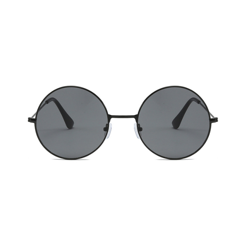 Retro Round Pink Sunglasses Women Brand Sun Glasses For Male Alloy Mirror Female Oculos De Sol Black