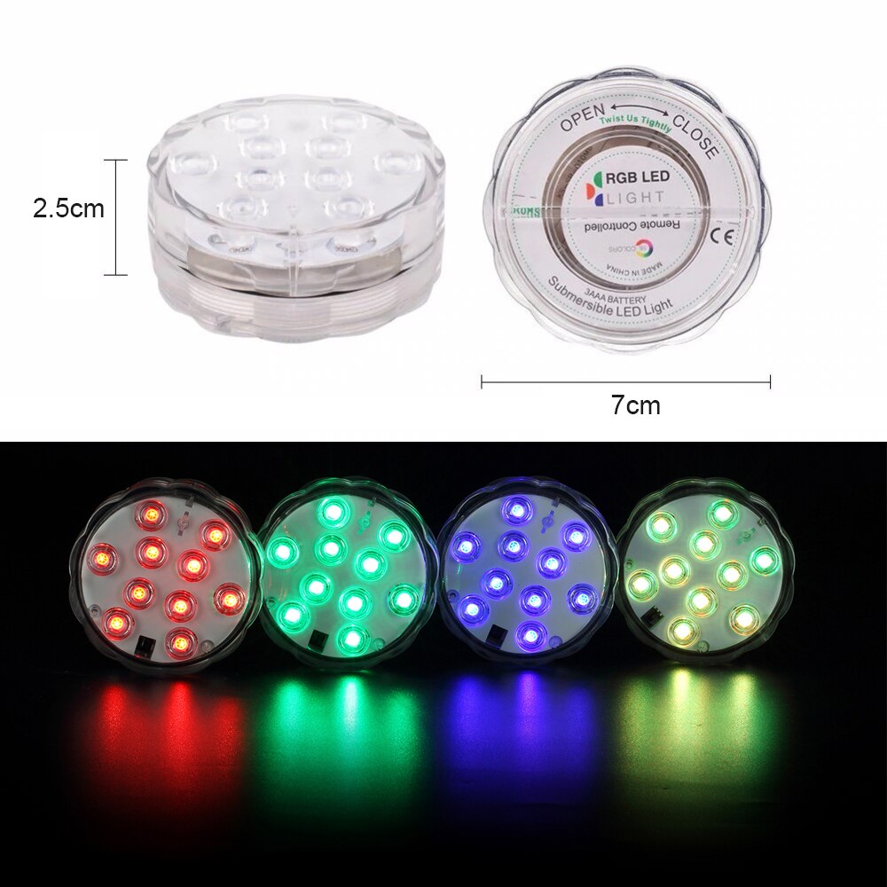 Dompelpompen Led Zwembad Verlichting 10 Led Kleurrijke Knipperende Aquarium Licht Elektronische Onderwater Aquarium Licht Zwembad Verlichting