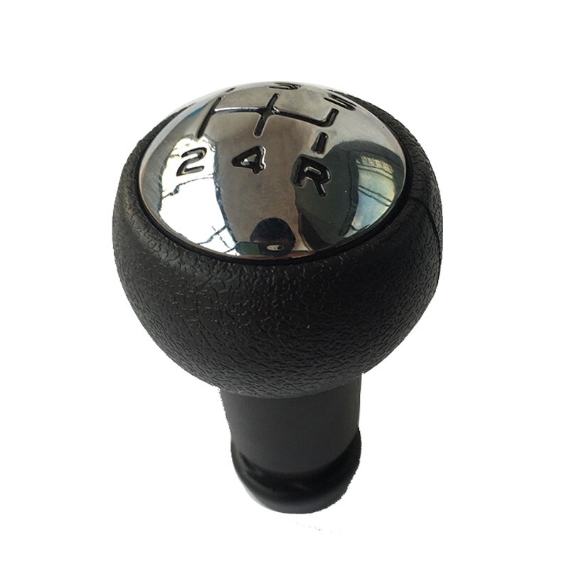 Pomo de cambio de marchas para coche, cubierta de bota de Gaitor de palanca de cromo y cuero para Citroen C2 C4 Picasso para Peugeot 307 308 3008: 5 speed black knob