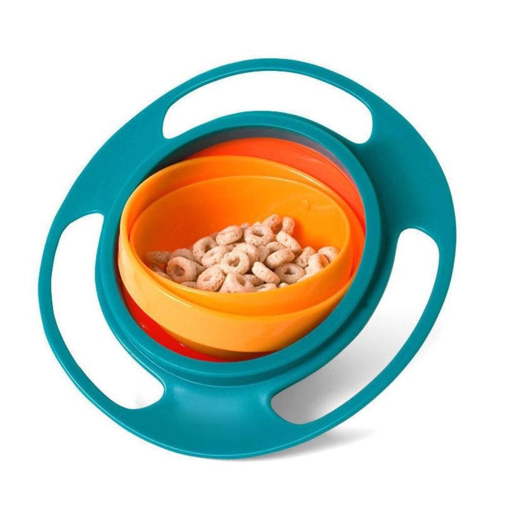 Baby Feeding Learning Dishes Baby Bowl anti spill bowl Assist Toddler Baby Food Dinnerware Kids Eating Train Gyro Bowl