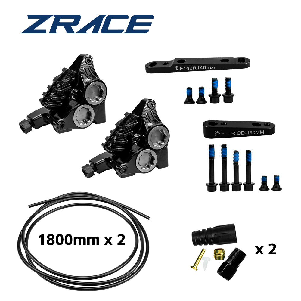 ZRACE XG4 flach montierter Vierkolben-Bremssattel, hydraulischer Straßenbremssattel, Bremsbeläge mit Eistechnik, leicht, CNC