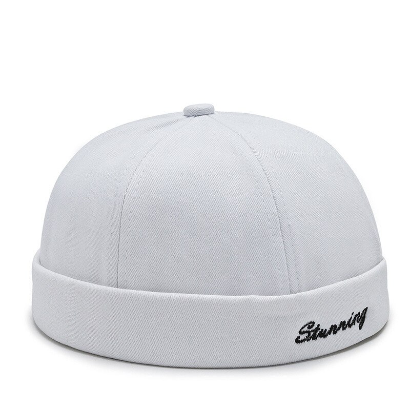 Cool udlejer hat mænd street trendy hip-hop hat kasketter uden skygge melon hue huer til mænd: Hvid 2