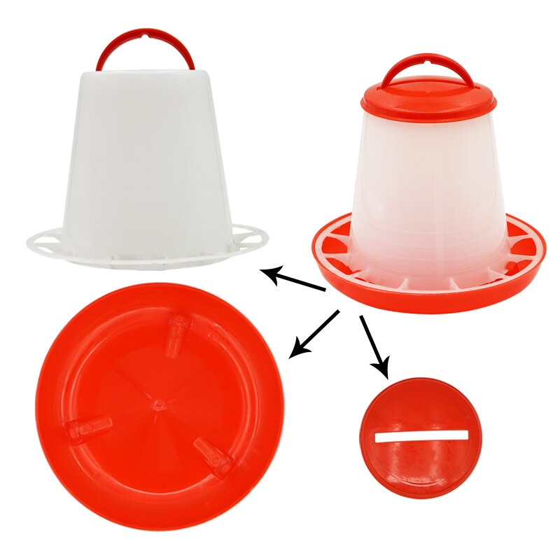 1 Pcs 1Kg Kip Eend Feeder Emmer Tool Plastic Voedsel Feeder Kip Kuiken Kip Gevogelte Deksel Handvat Voeden Gieter levert