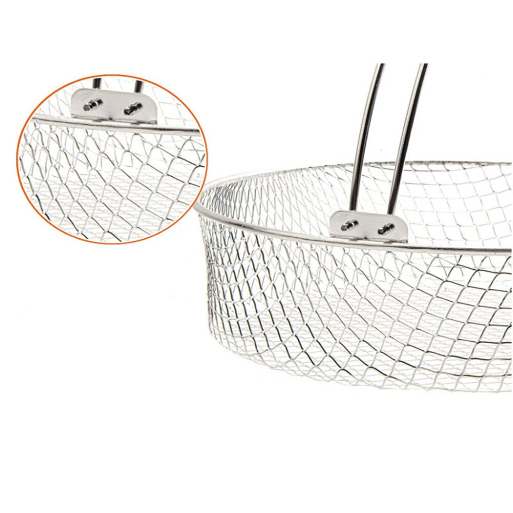 Air Fryer Basket Stainless Steel Mesh Basket for Air Fryer Air Fryer Accessory Basket with Handle