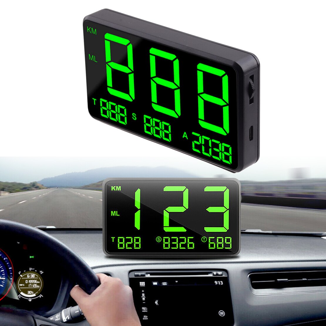 50-120mA GPS Speedometer MPH HUD KM/h Over Speed Warning Digital Display Universal for All Cars Trucks Motorcycles