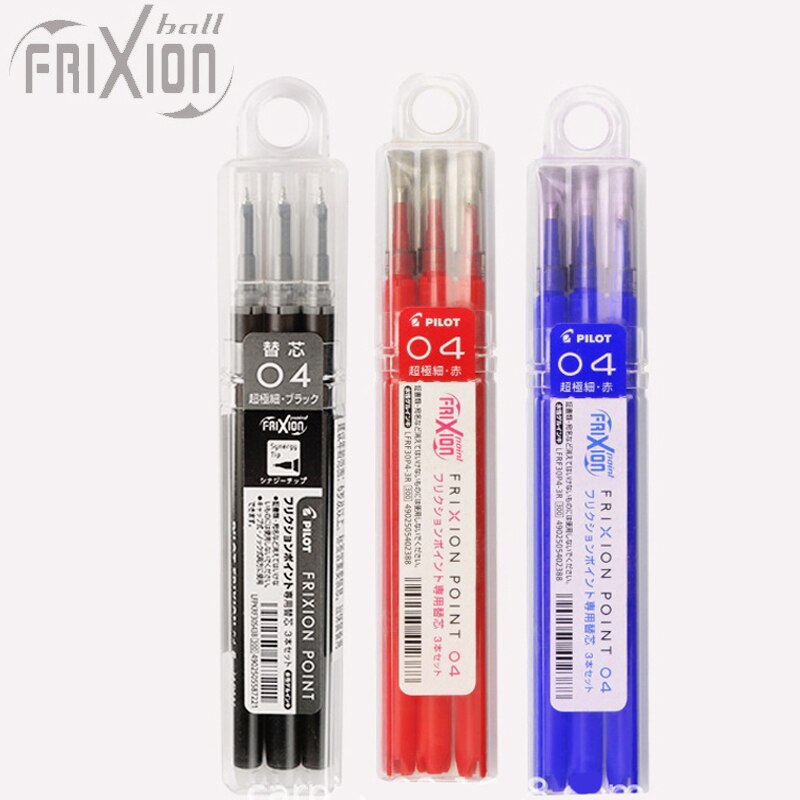 PILOT Frixion-Bolígrafo de tinta de Gel borrable LFPK de Japón, recarga de 0,4mm, uso de escritura para 23EF/23F, bolígrafo Araserable, escuela, oficina, papelería