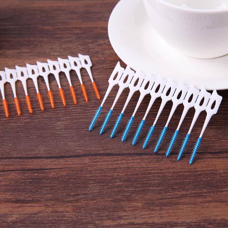 80 teile/schachtel Interdentalbürste Gummi Interdentalbürste Zahn Pinsel Kieferorthopädische Bürsten Naht Weichen Bürste Massage Zahnfleisch Zahnstocher
