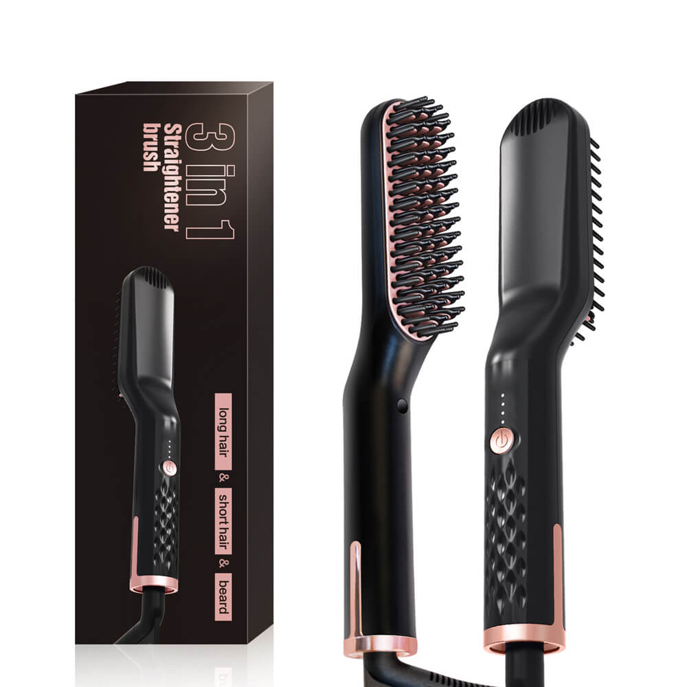 Beste Baard Stijltang Mannen Multifunctionele Vrouwen Haar Styler Elektrische Kam Quick Styling Professionele Rechttrekken Borstel: With box / EU