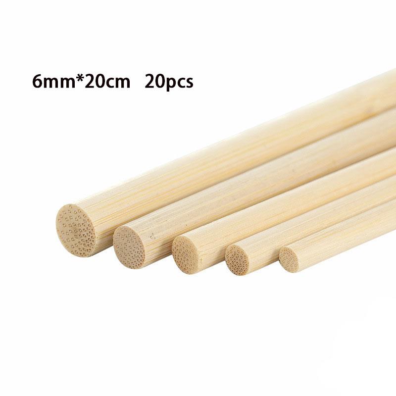 Palos redondos de bambú de madera de 3-8mm, manualidades hechas a mano, Material de palitos de madera pequeños para suministros de carpintería: Borgoña