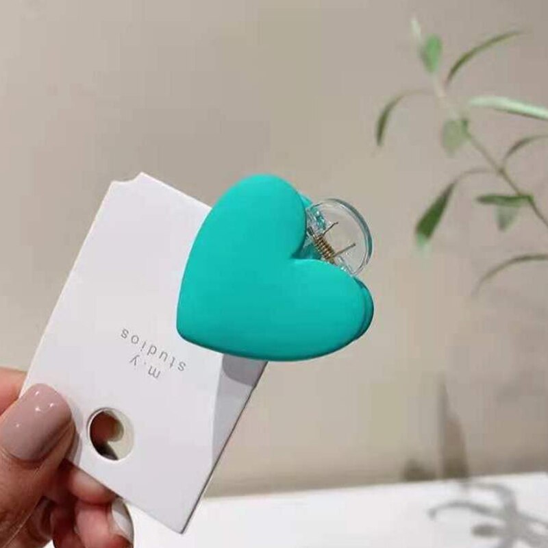 H:HYDE Acryl Hairdres Frauen Haar Krallen Zurück von Kopf Krabben Schellen Klaue Clips Mädchen Süssigkeit Farbe Herz Haar Clips: Q37143