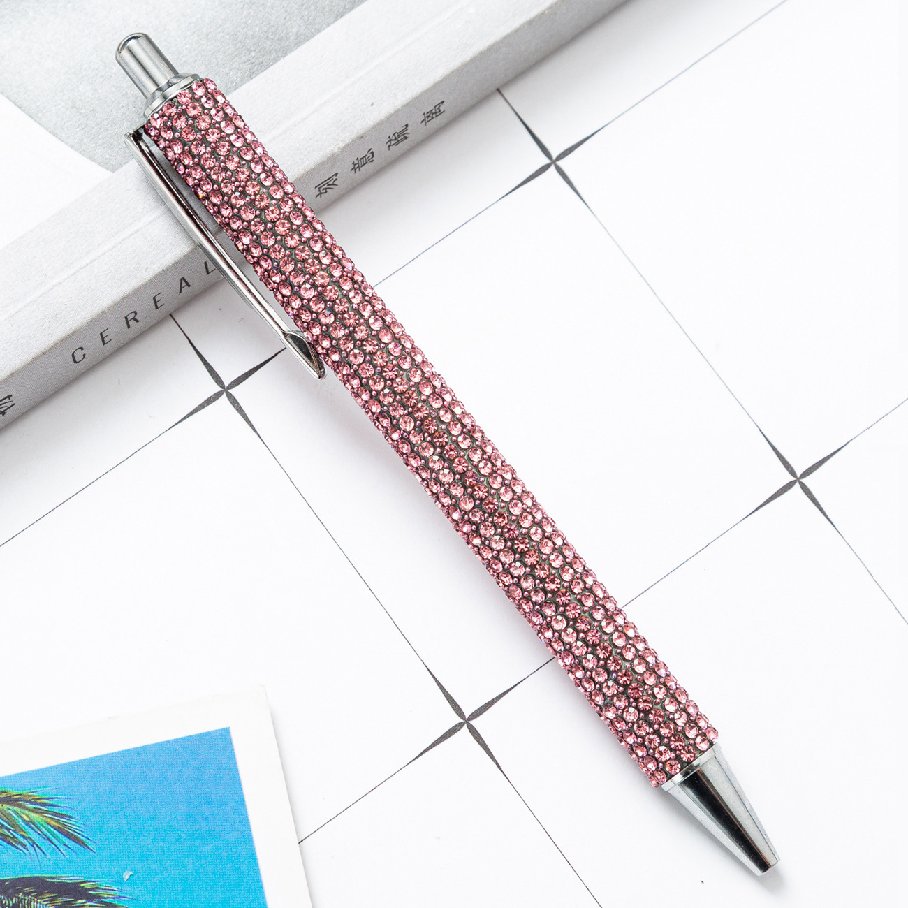 1 Piece Lytwtw's Ballpoint Pen Luxury Rhinestone Cute Wedding Rose Gold Metal Stationery School Office Supply Pens: F