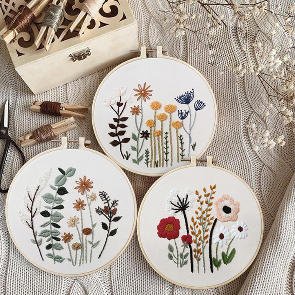 Flowers Patterns DIY Cross Stitch Kits Handmade Crafts Sewing Supplies 3D European Embroidery Materials Package Needlework Set