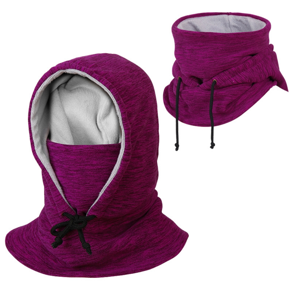 Winterwarme fleece-mützen, wasserdichte thermo-sturmhauben, gesichts- und nackenwärmer für herren, outdoor-sportarten, skischals, thermomützen: Weinrot